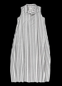 Abito Felice Dress in White Stripe