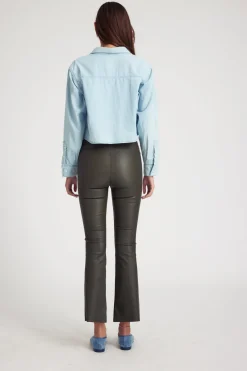 Ankle Flare Leather Pant