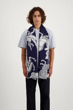 Astrology Scarf in Dark Blue