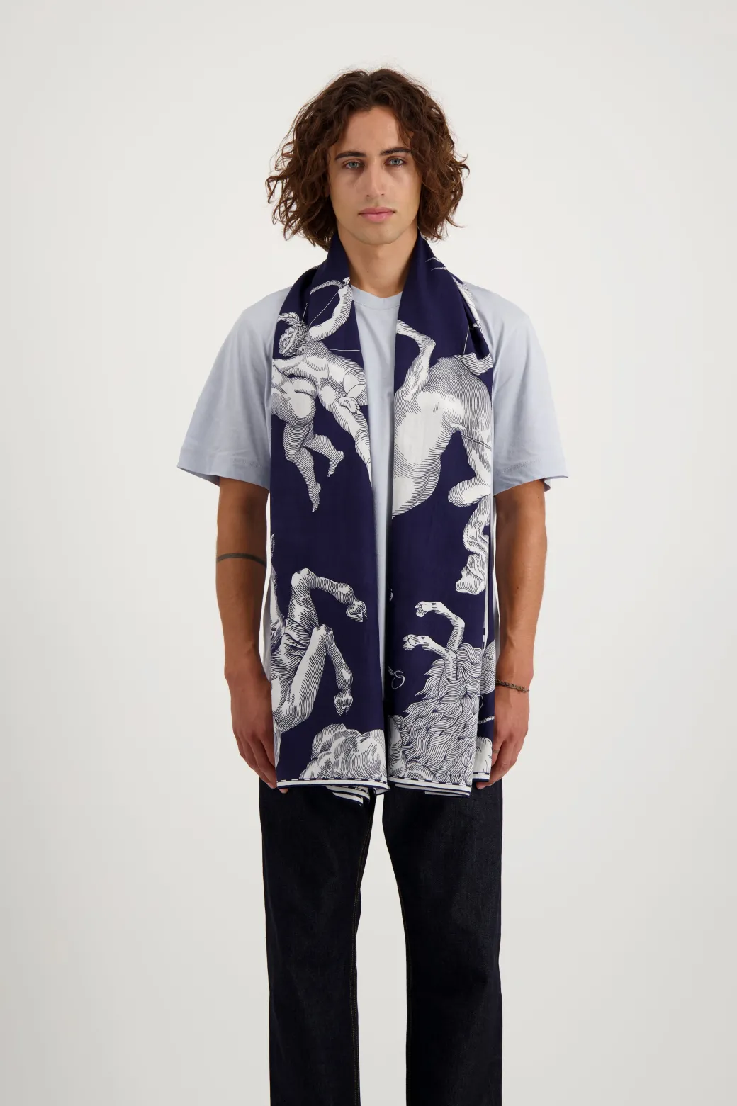 Astrology Scarf in Dark Blue