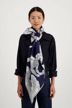Astrology Scarf in Dark Blue