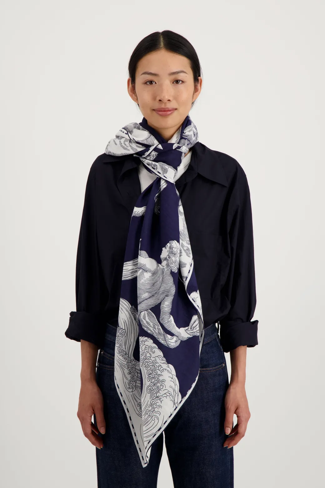 Astrology Scarf in Dark Blue