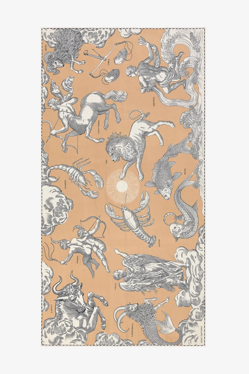 Astrology Scarf in Natural