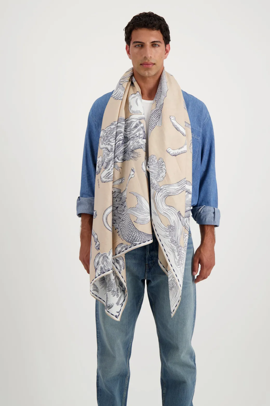 Astrology Scarf in Natural