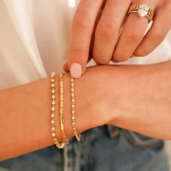 Ava Bea Interval Tennis Bracelet in Yellow Gold