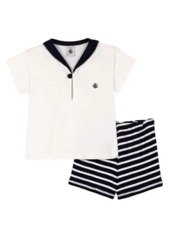Baby Boy Sailor Top and Shorts in Navy and White