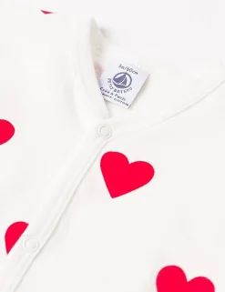 Baby Girl Heart Romper in White