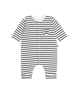 Baby Striped Boat Romper in Navy Stirpe