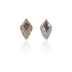 Barragan Kite Diamond Slice Pave Stud Earrings