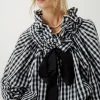 Beautiful Mess Top in Black Gingham Checker