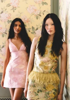 Belmond Top in Floral Matelasse Yellow