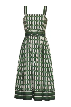Candace Dress in Tile Green
