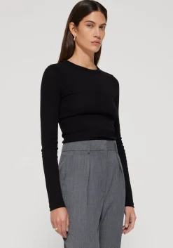 Carrot Fit Single Pleat Trouser in Grey Melange