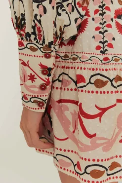 Cashew Mandala Mini Dress in White