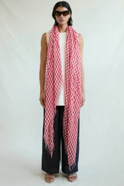 Cashmere and Silk Scarf in Valiant Poppy