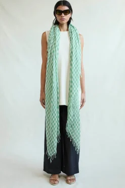 Cashmere and Silk Scarf in English Ivy