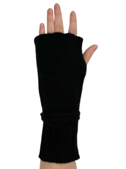 Cashmere Mittens in Black