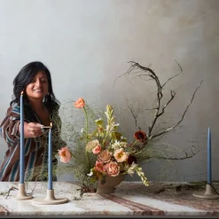 Ceramic Taper Candle Holder in Sand