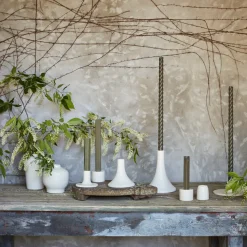 Ceramic Taper Candle Holder in White