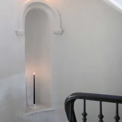 Ceramic Taper Candle Holder in White