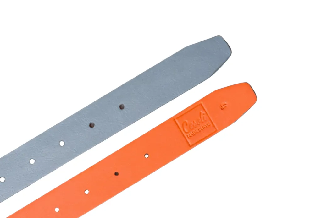 Cesoli Reversible Leather Belt in Mimosa/Chambray