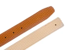 Cesoli Reversible Leather Belt in Saddle/Wheat