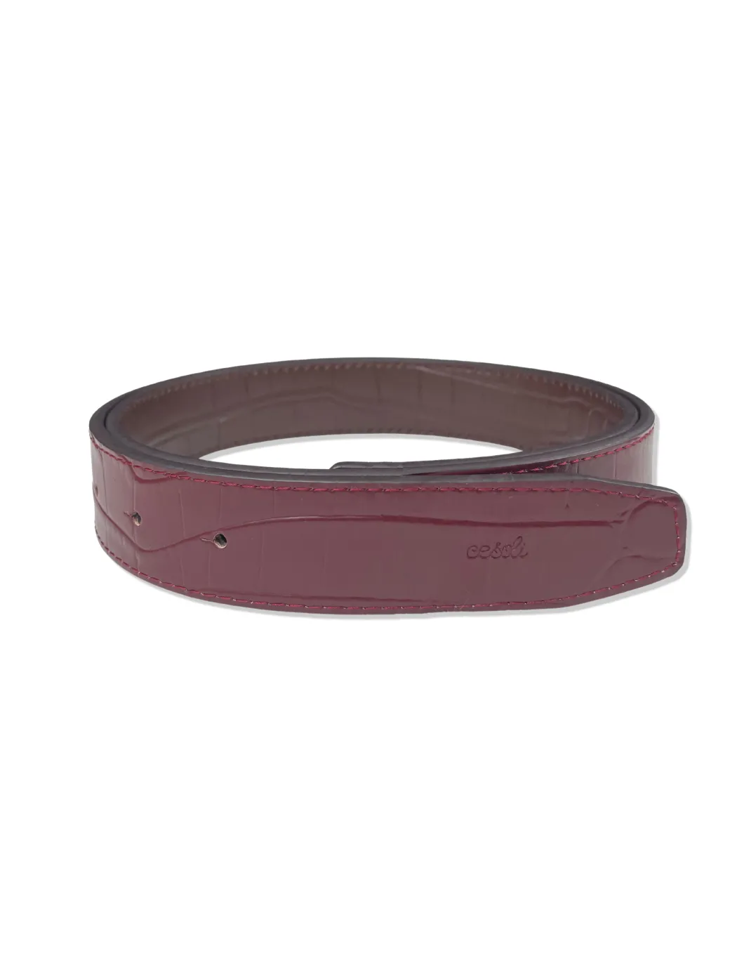 Cesoli Reversible Leather Belt in Sangria/Thoroughbred Brown