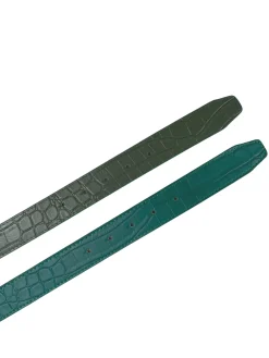 Cesoli Reversible Leather Belt in Emerald/Salut Green
