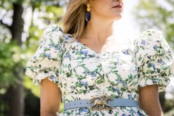 Cesoli Reversible Leather Belt in Mimosa/Chambray