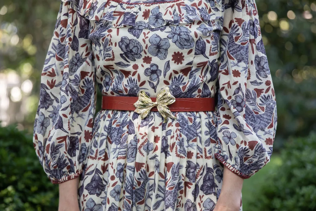 Cesoli Reversible Leather Belt in Sangria/Thoroughbred Brown