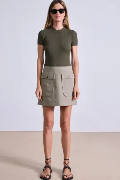 Chi Mini Skirt in Moss
