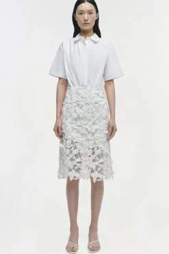 Colette Combo Dress in White