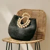 Cuebe Beaded Handbag in Black