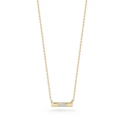 Cynthia Rose Dome Bar Necklace in Yellow Gold