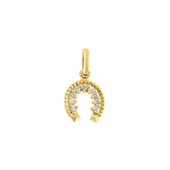 Diamond Horseshoe Pendant in Yellow Gold