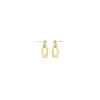 Diamond Link Drop Studs in Yellow Gold