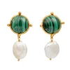 Diane Earring in Malachite