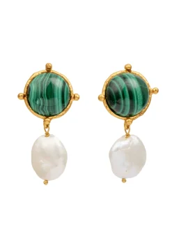 Diane Earring in Malachite