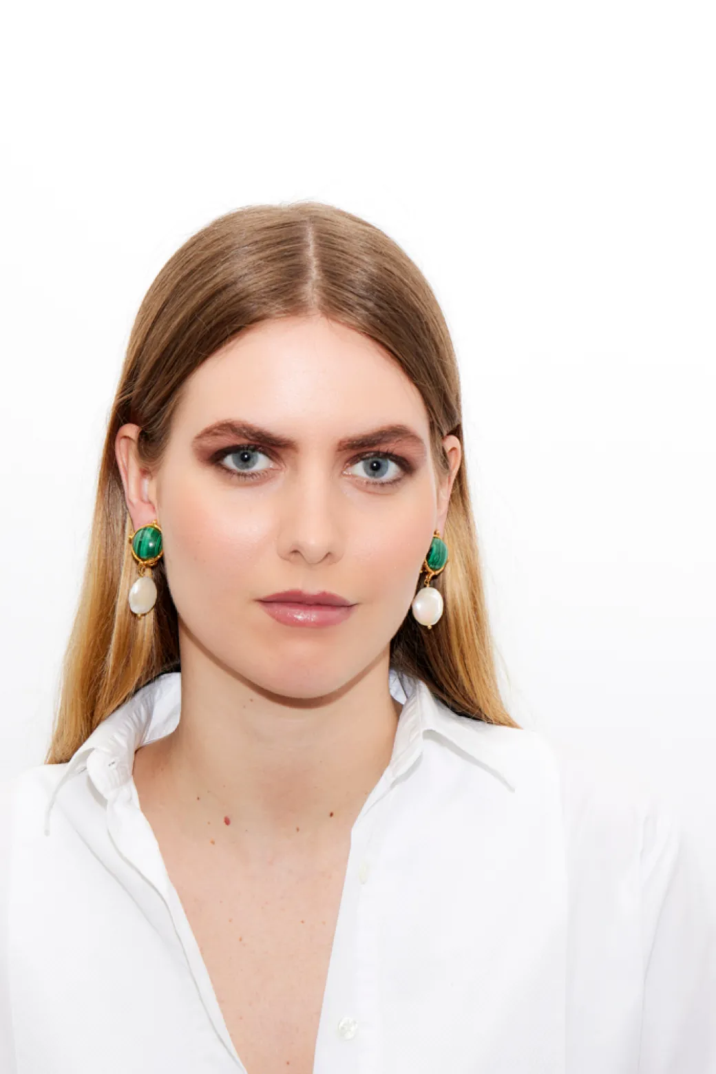Diane Earring in Malachite