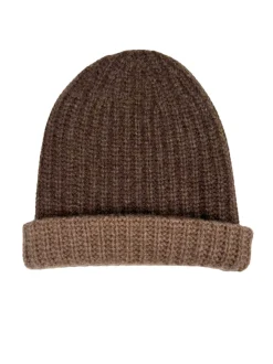 Double Cap Beanie in Brown