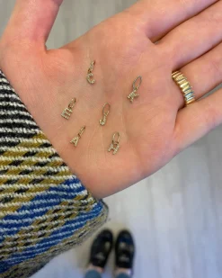 DRD Diamond Letter Charm in Yellow Gold