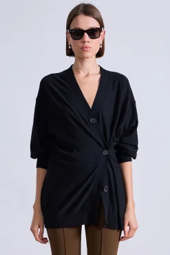 Drippy Tissue Cardigan in Black