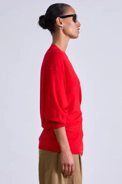 Drippy Tissue Cardigan in Dragon Fruit