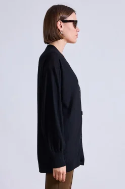 Drippy Tissue Cardigan in Black