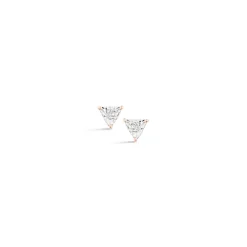 Emily Sarah Mini Triangle Studs in Rose Gold