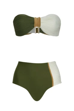 Emma & Frida Bikini in Green and Ivory