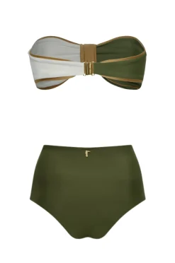 Emma & Frida Bikini in Green and Ivory