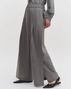 Eva Pant with Tux Pleat in Heather Grey