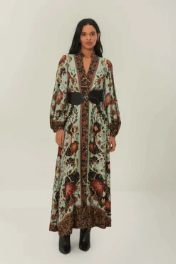 Flowing Beauty Maxi Dress in Teal Blue