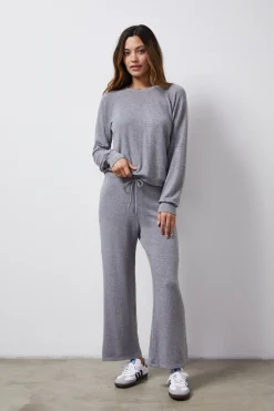 French Terry Crop Pant in Dark Heather